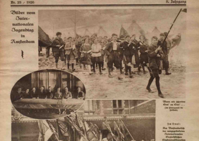 Zusatzobjekt 4 Zeitung „Volk und Zeit“ Nr. 23 von 1926 Titel: internationaler Jugendtag – Pfingsten 1926 in Amsterdam